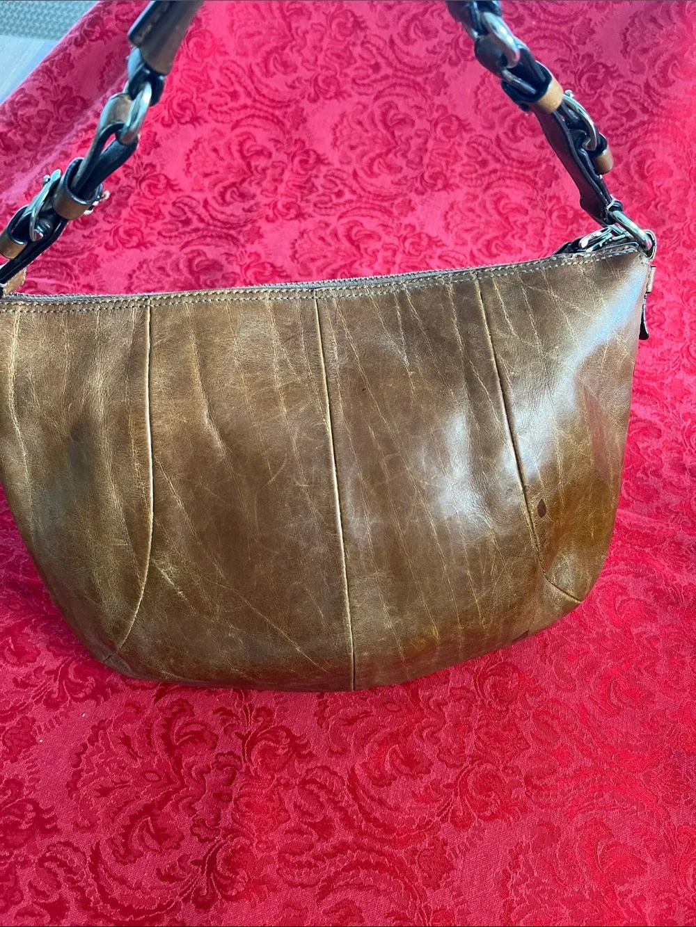 Coach Brown Leather Soho Hobo Shoulder Bag J0894-12683 Distressed